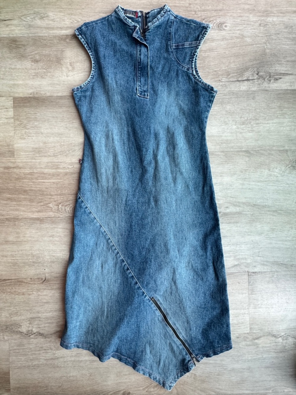 Vintage The 2nd Co Denim Asymmetrical Y2K Dress sz S